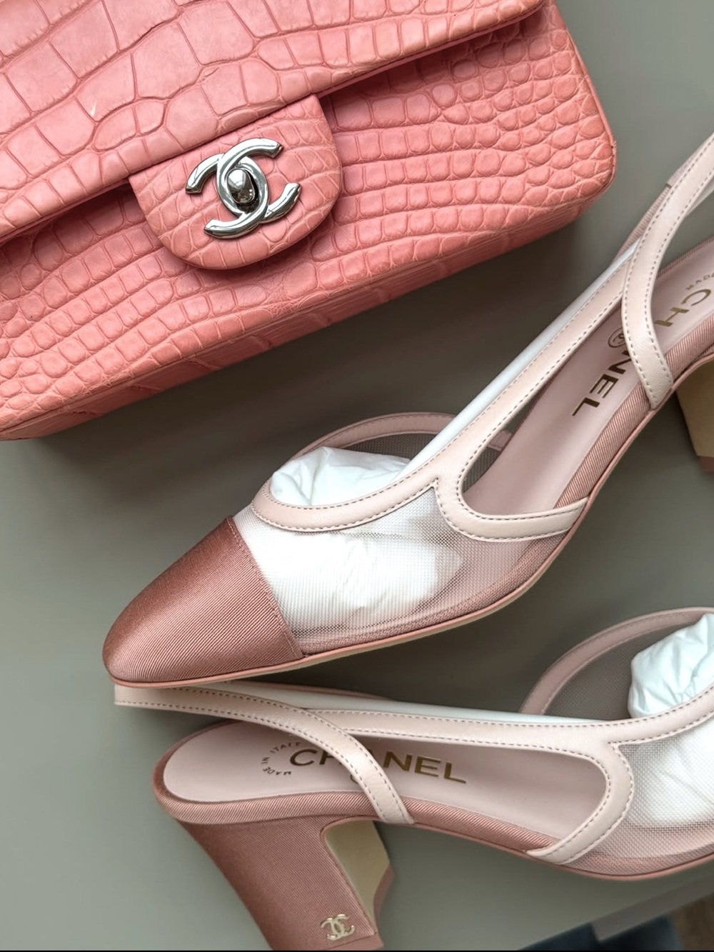 Chanel 26P Pink Mesh Slingback Heel | NIB | Size 37.5 - Picture 12 of 17
